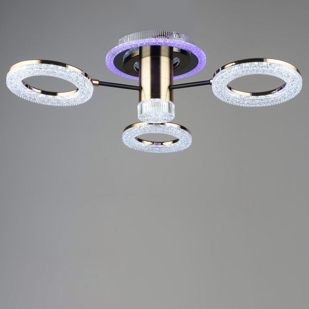 Люстра потолочная LED Light House SRS-19608/3 GD+BK 46W Черный/Золотой