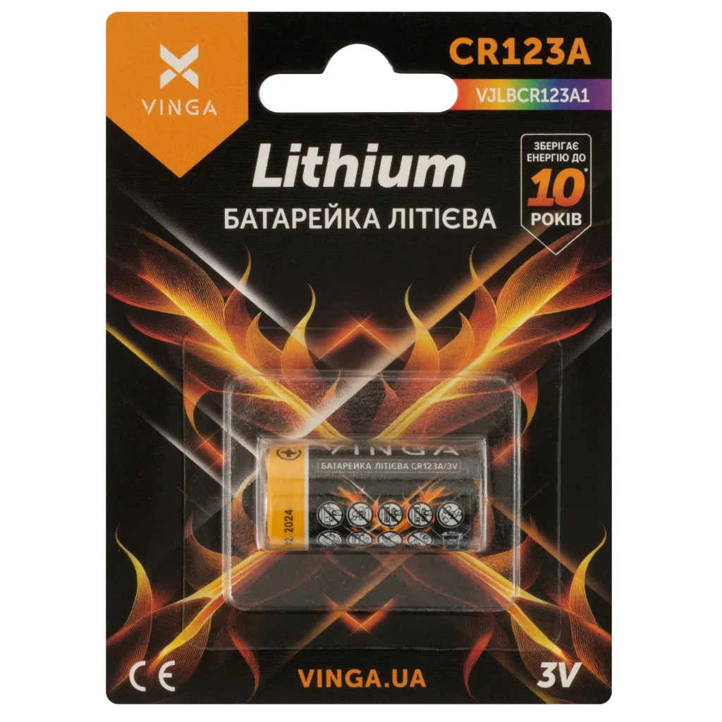Батарейка Vinga CR123A Lithium (VJLBCR123A1)