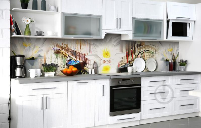 Скинали на кухню Zatarga «Спящие гондолы» 600х3000 мм виниловая 3Д наклейка кухонный фартук самоклеящаяся