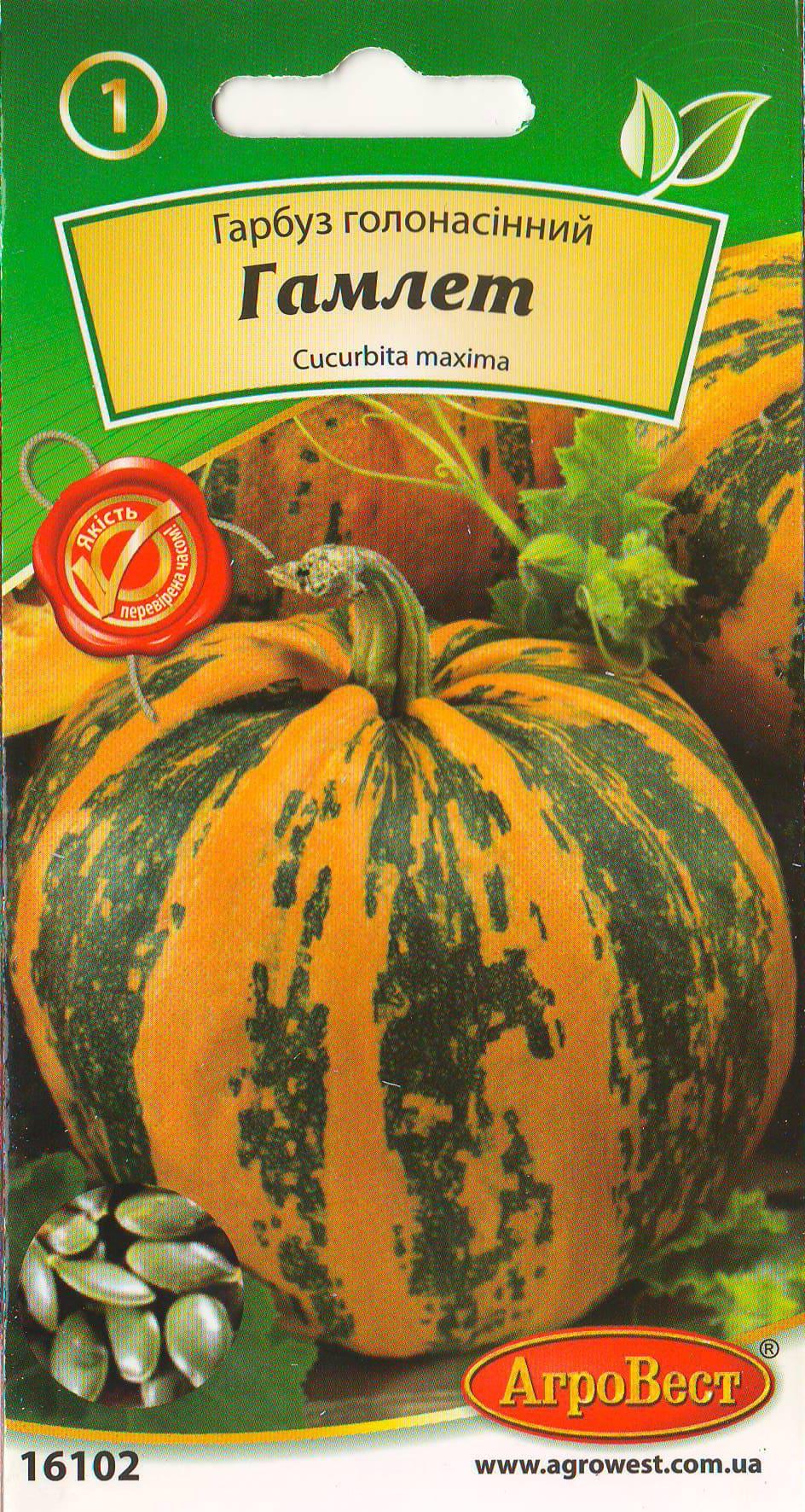 Семена АгроВест тыква Гамлет голосеменный 2 г (16102)