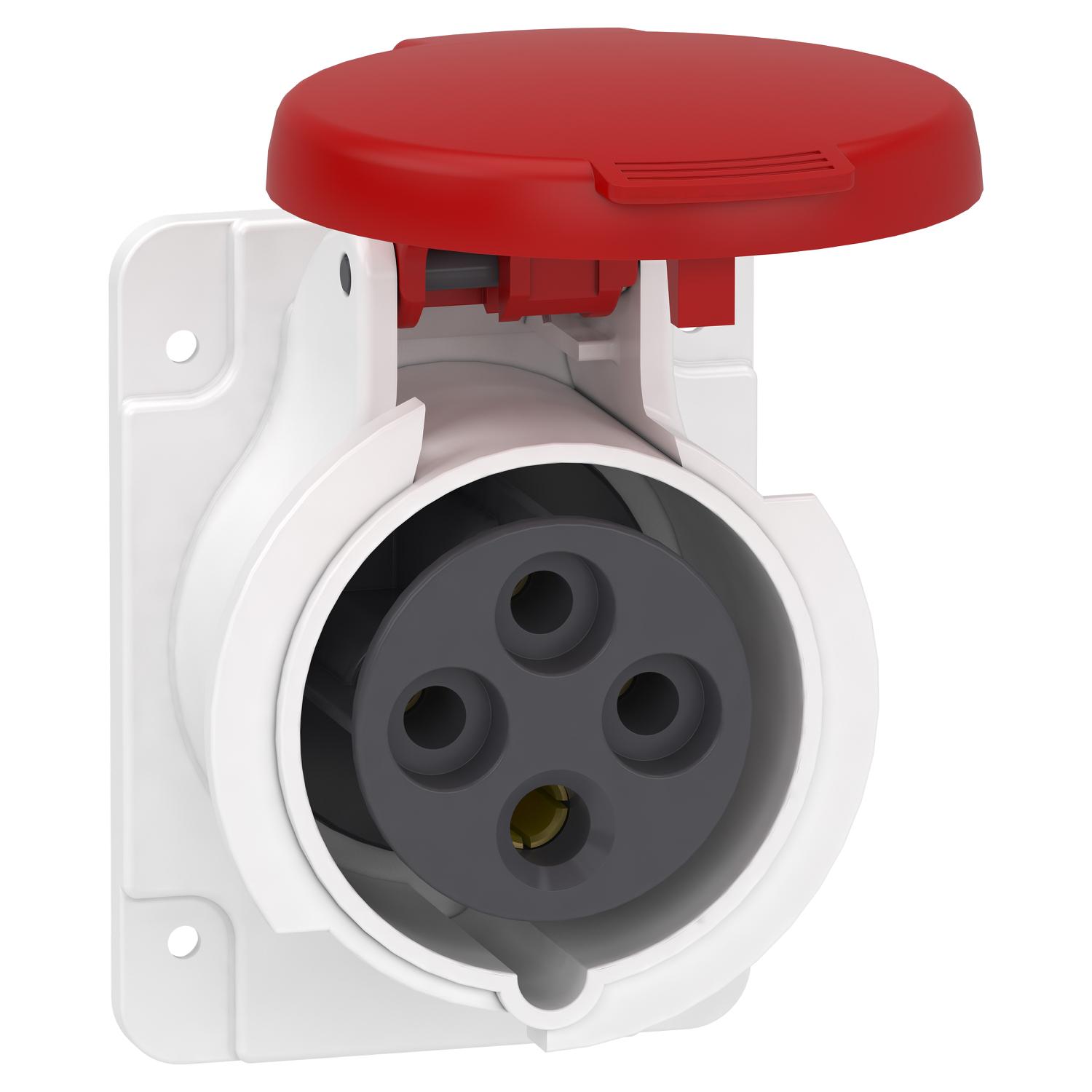 Силовая розетка Schneider Electric PratiKa 3P+E 16А 415 В встраиваемая IP44 Красный (PKY16G434)