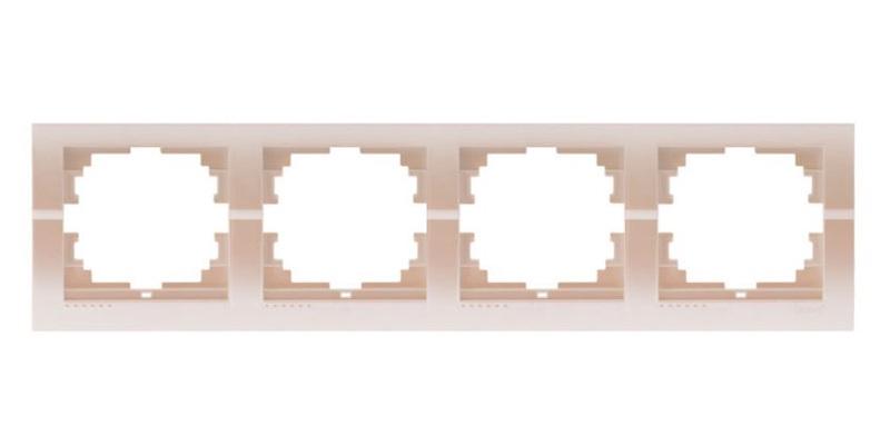 Рамка чотиримісна горизонтальна Lezard Deriy без вставки Перлинно-білий (00000012326)