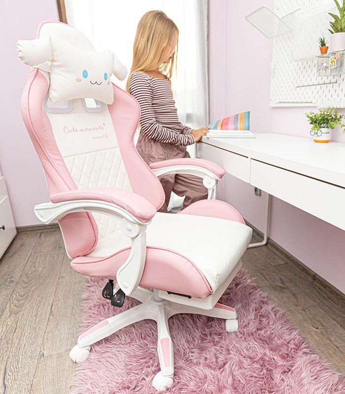 Крісло геймерське дитяче G892 з подушками та підставкою для ніг Рожевий (24096834) - фото 5