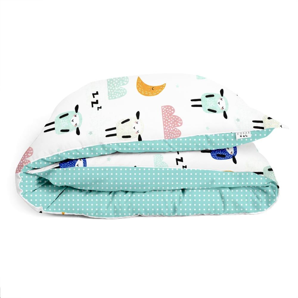Пододеяльник детский SHEEP SLEEP WHITE MINT 110х140 см