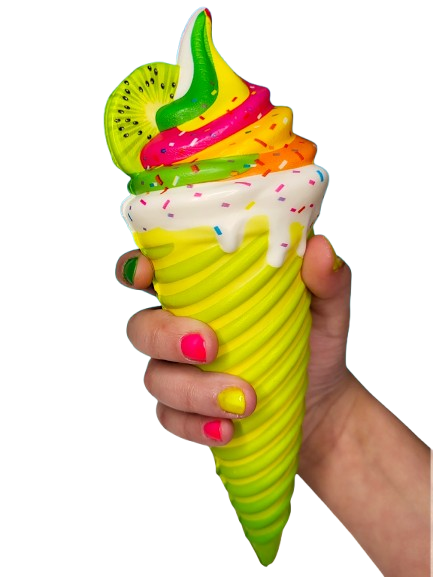 Антистресс игрушка сквиш Мороженое рожок 20 см Зеленый микс - фото 2 Антистресс игрушка сквиш Мороженое рожок 20 см Зеленый микс - фото 2