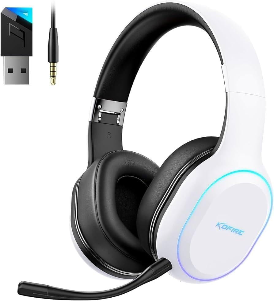 Наушники геймерские беспроводные Kofire UG-05 с микрофоном и RGB подсветкой White