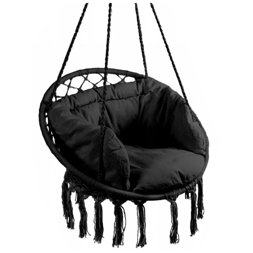 Кресло подвесное бразилийское Bonro B-092-3 с подушкой 120 кг Черный (4240092912)