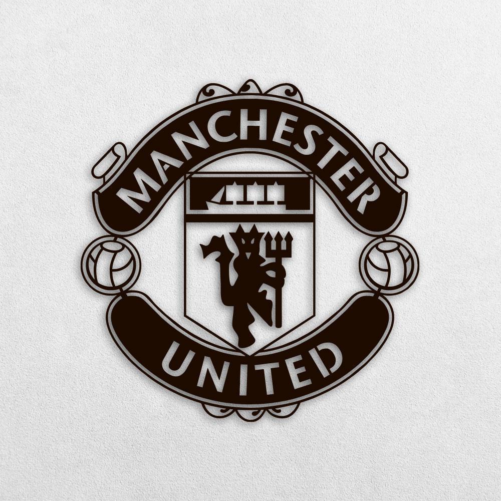 Настенное панно из дерева TWD FC Manchester United 50х50 см Черный (ww-WALL51008М)