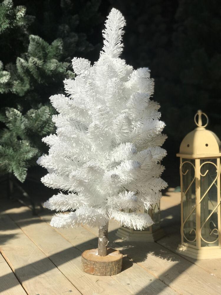 Штучна ялинка настільна Elegant на пеньочку 65 см Білий зі снігом (310/65/WS)