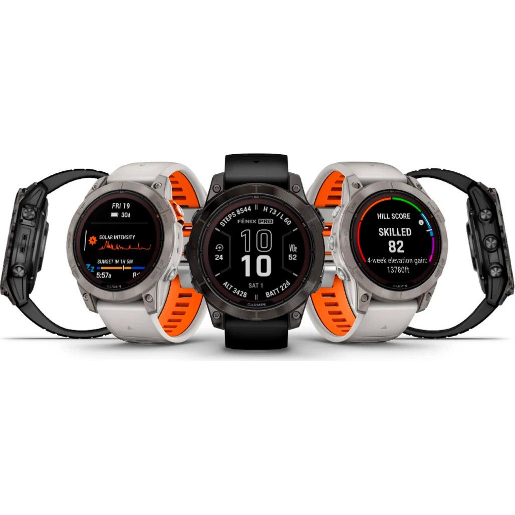 Смарт-годинник Garmin Fenix 7 Pro Sapphire Solar Edition 47 мм Titanium with Fog Gray/Ember Orange Band (010-02777-20) - фото 11