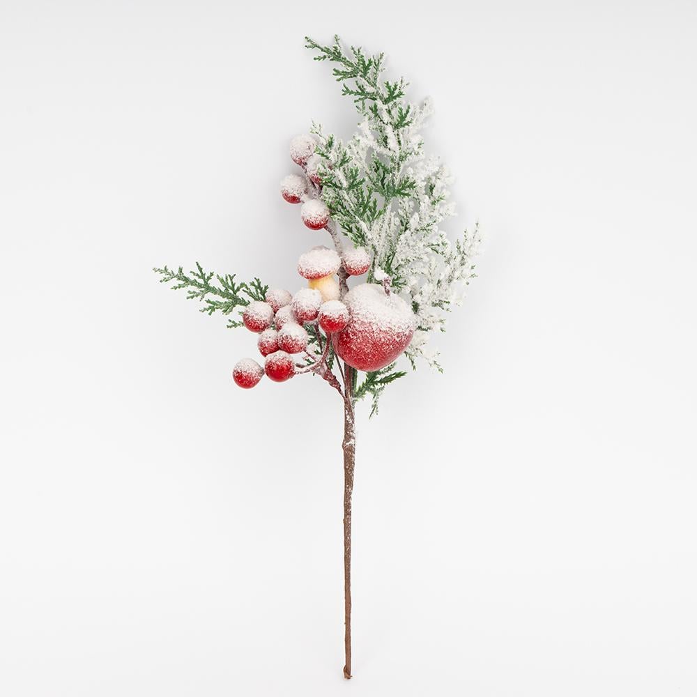 Декоративна гілка Морозні ягоди 33 см 4 шт. (9257-017)