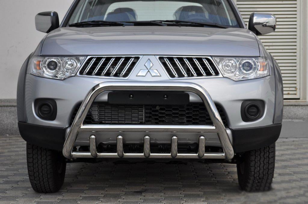 Передняя защита WT003 CAN для Mitsubishi Pajero Sport 2008-2015 гг. нержавеющая сталь Хром