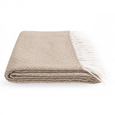 Плед карат 140x200 см Бежевый