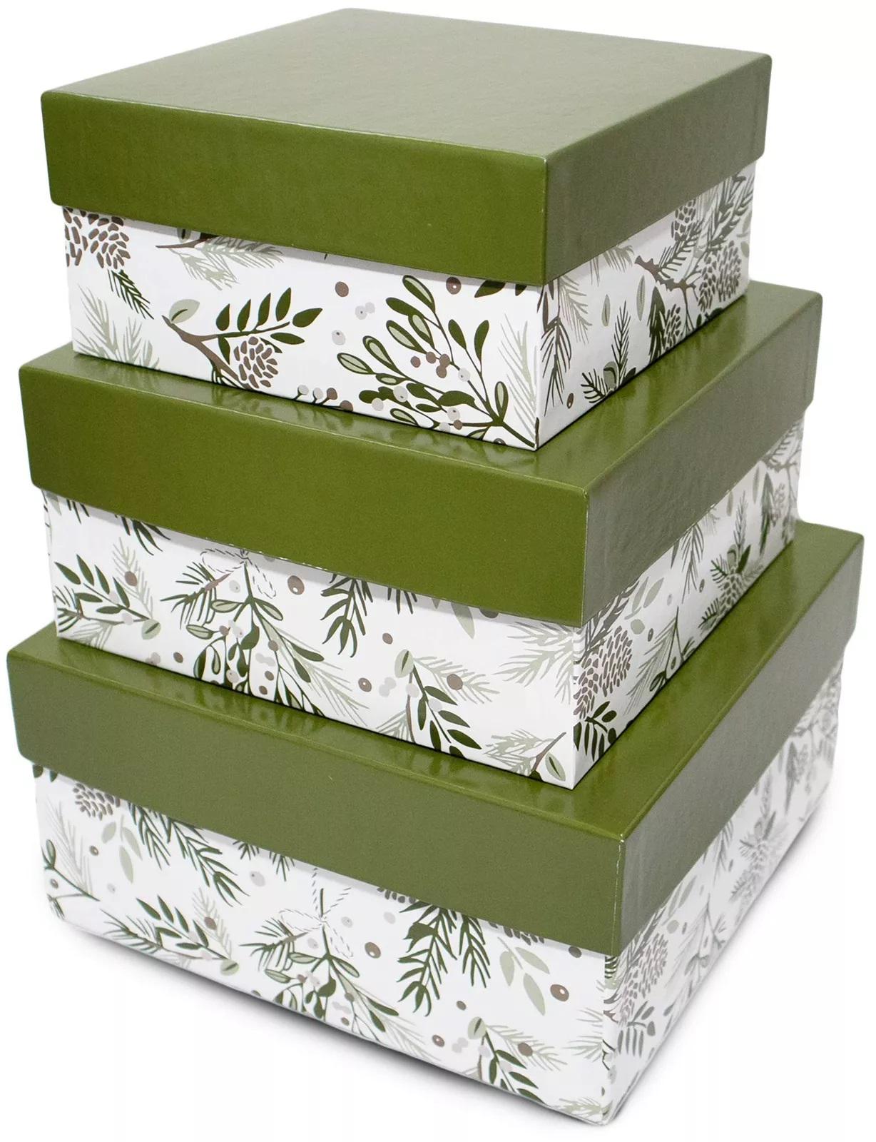 Набор подарочных коробок Stenson R33290G Ornament 23х16х10/21х14х8/19х12х7 см 3 шт. Green (606773)