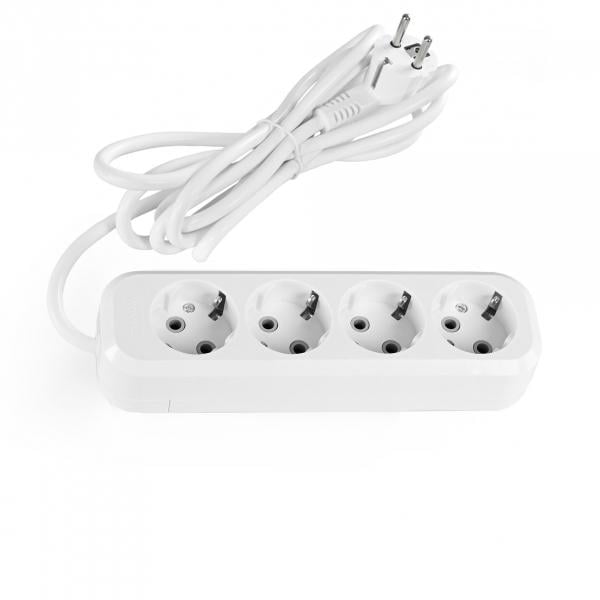 Подовжувач мережевий TITANUM STANDARD із заземленням 4 гнізда 3 м 3x1,5 мм Білий Подовжувач мережевий TITANUM STANDARD із заземленням 4 гнізда 3 м 3x1,5 мм Білий