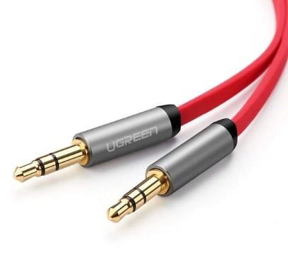 Кабель аудио Ugreen 3,5 мм AUX плоский 1 м Red (AV119)