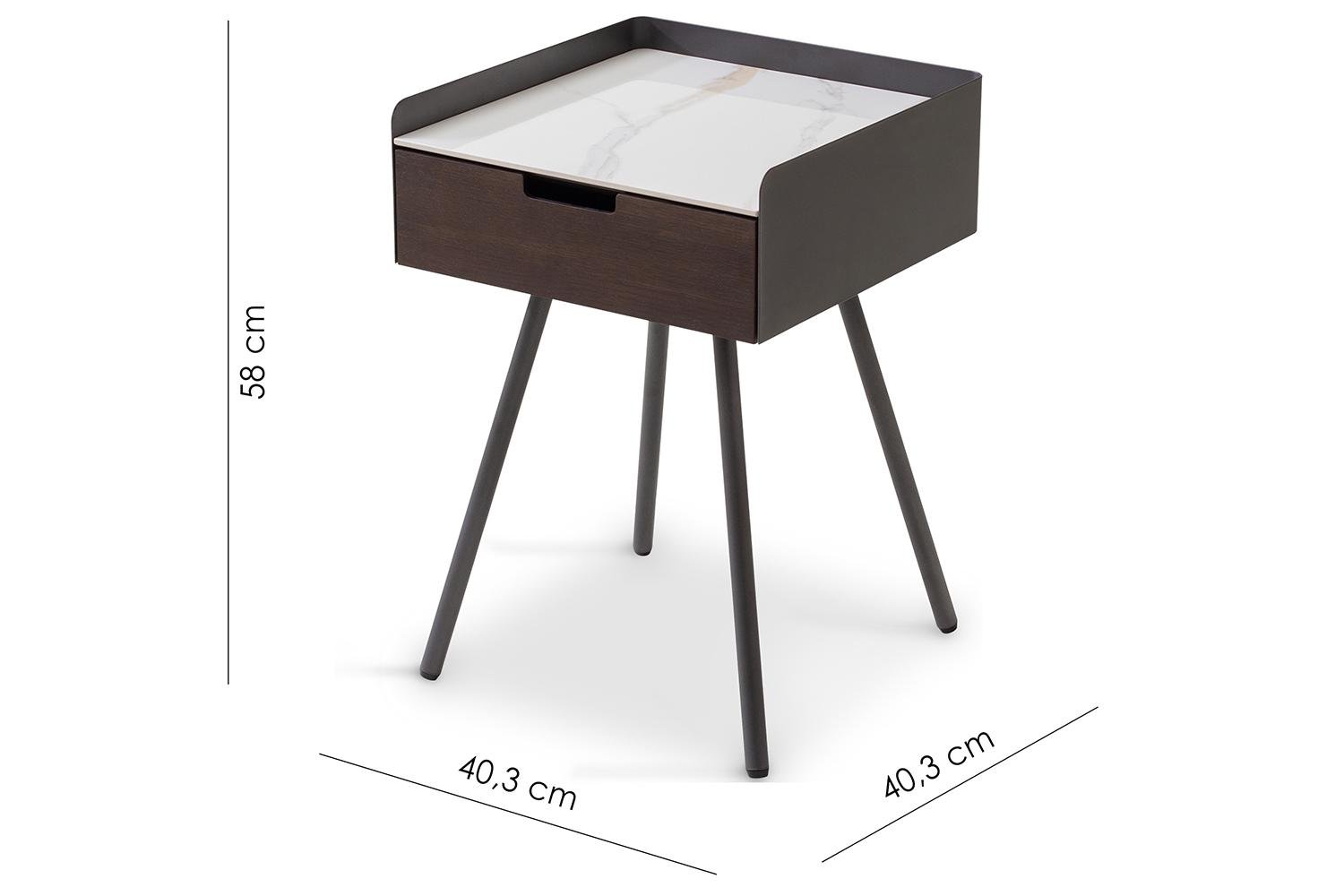 Тумбочка прикроватная Matteo 1 ящик Lilac ice top walnut canaletto (16045) - фото 4 Тумбочка прикроватная Matteo 1 ящик Lilac ice top walnut canaletto (16045) - фото 4