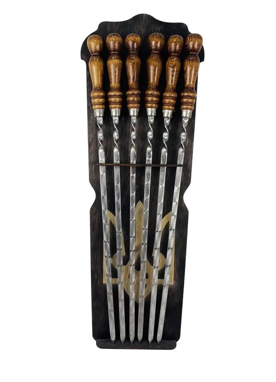 Набор настенный шампуров GrillMaster NB-4001 нержавеющая сталь с подставкой 3 мм 6 шт. (10-164-NB-4001)