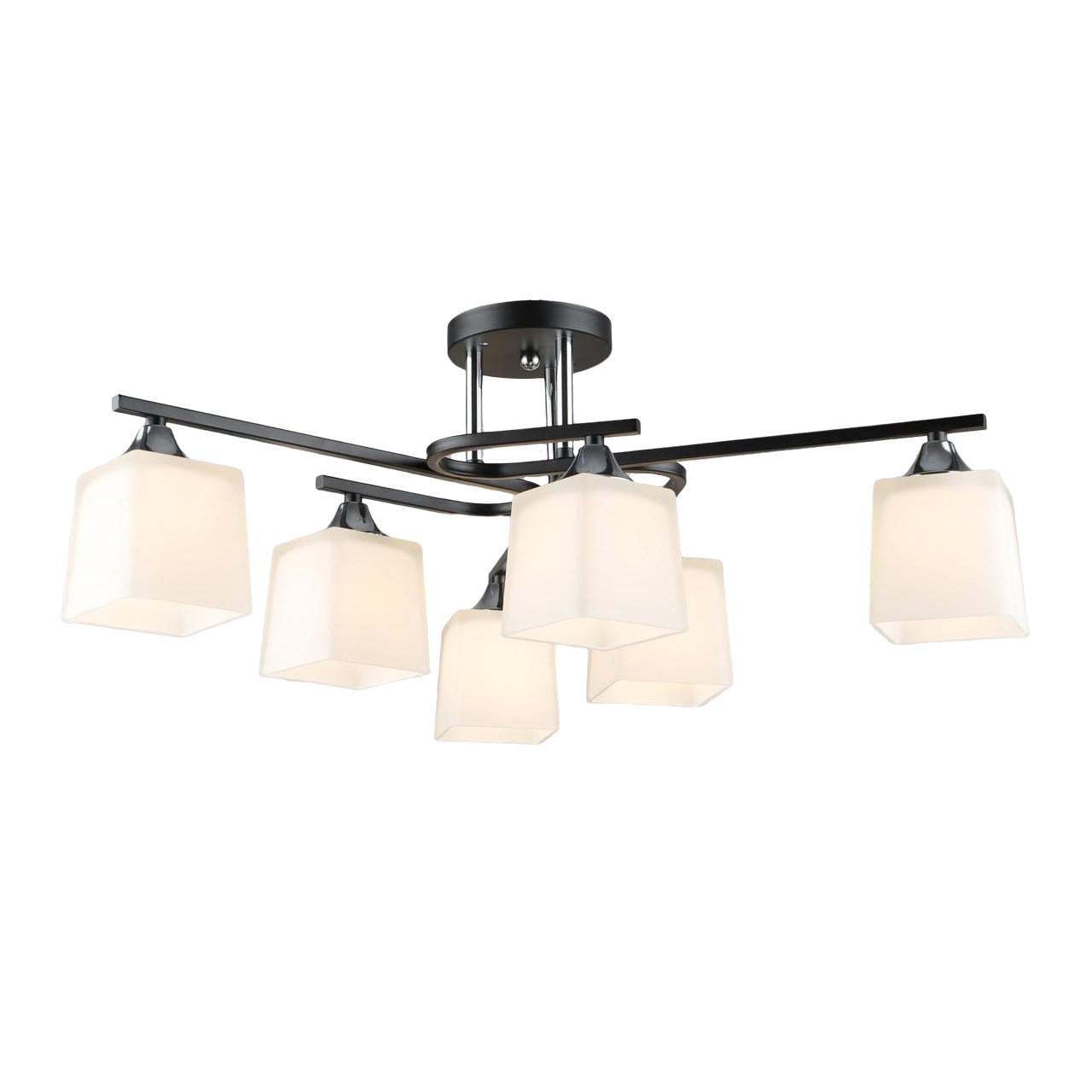 Люстра потолочная на 6 плафонов Sirius B N6194/6 BK+CH Черный Люстра потолочная на 6 плафонов Sirius B N6194/6 BK+CH Черный