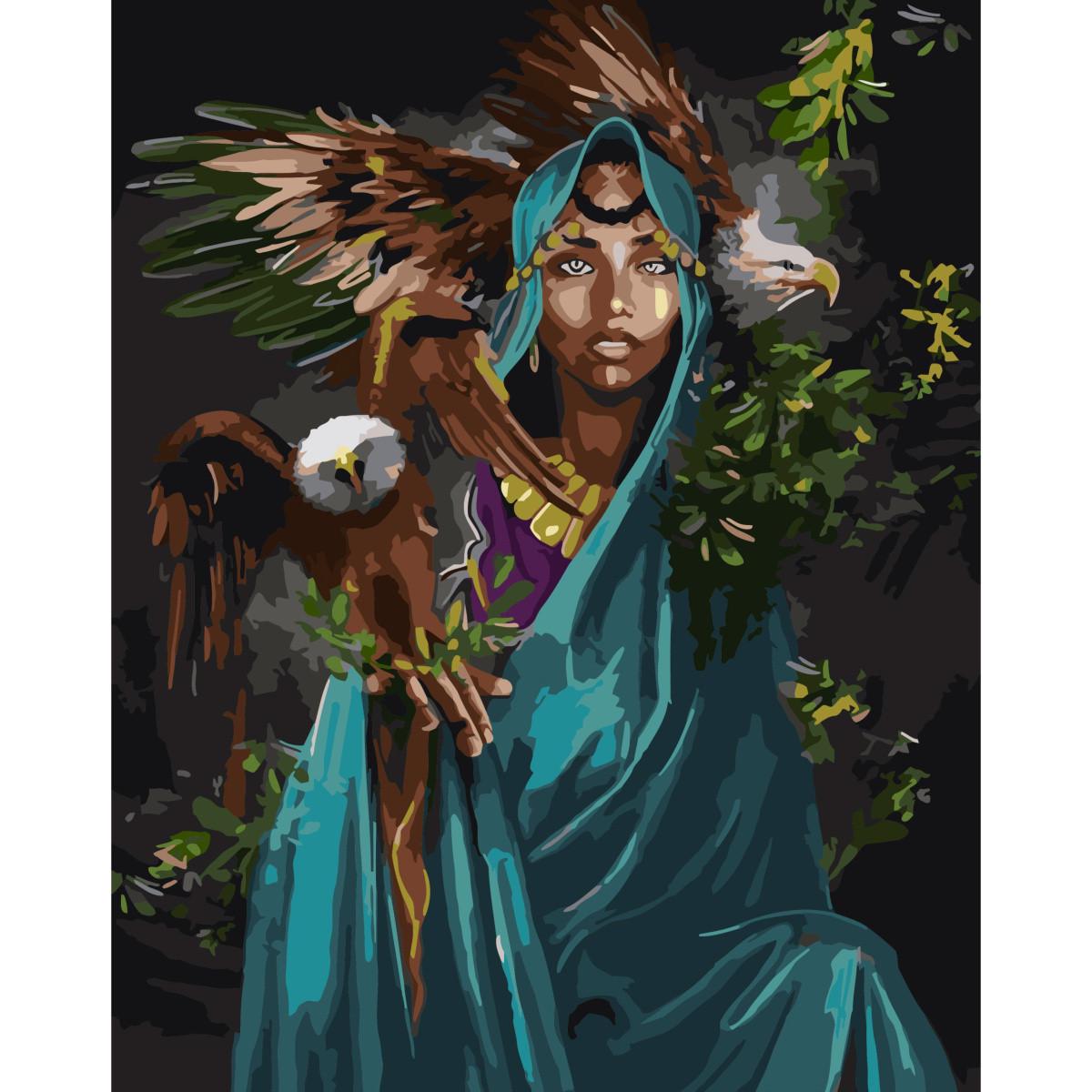 Картина по номерам Strateg Премиум Под охраной орлов с лаком 40х50 см (SY6804)