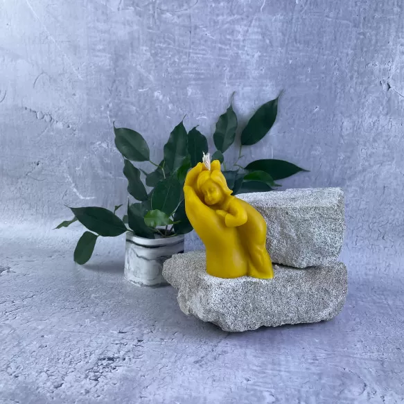 Свеча восковая Мамина опека Желтый (932)