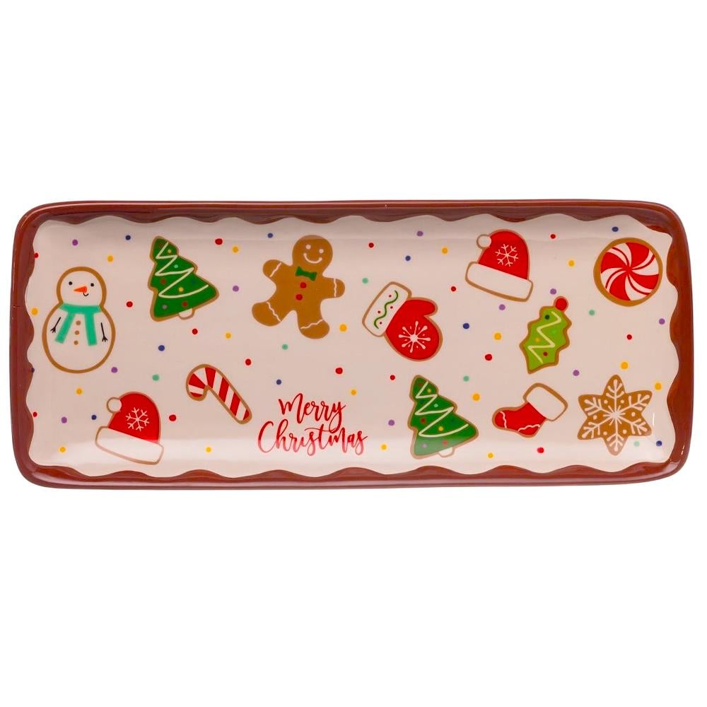 Блюдо сервірувальне порцелянове Merry Christmas 34х14х2 см (CR-1-38)