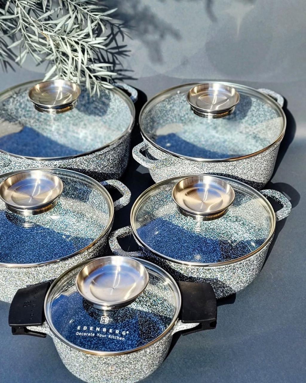 Набір каструль для індукційних плит з гранітним покриттям Edenberg EB-8144 12 пр. - фото 6 Набір каструль для індукційних плит з гранітним покриттям Edenberg EB-8144 12 пр. - фото 6