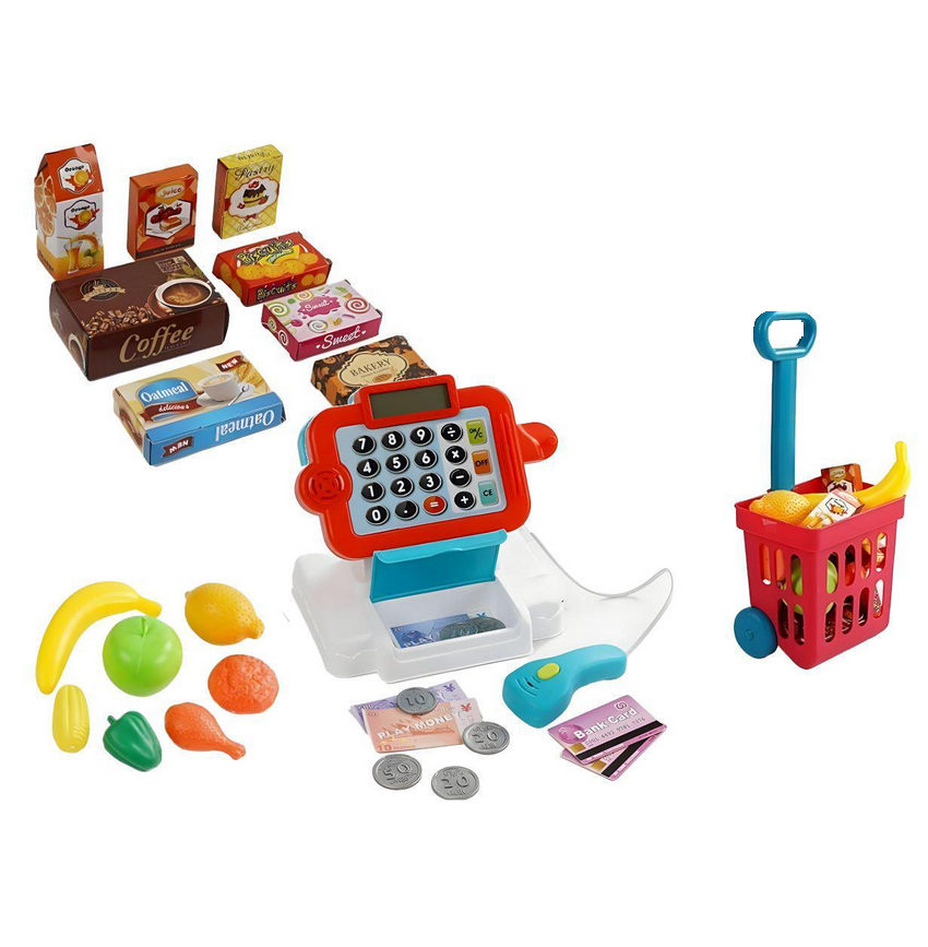 Детский игрушечный кассовый апарат с калькулятором и подсветкой (145543) Детский игрушечный кассовый апарат с калькулятором и подсветкой (145543)