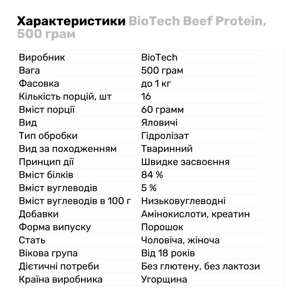 Протеин BioTech Beef Protein 500 г Клубника (170V911) - фото 2