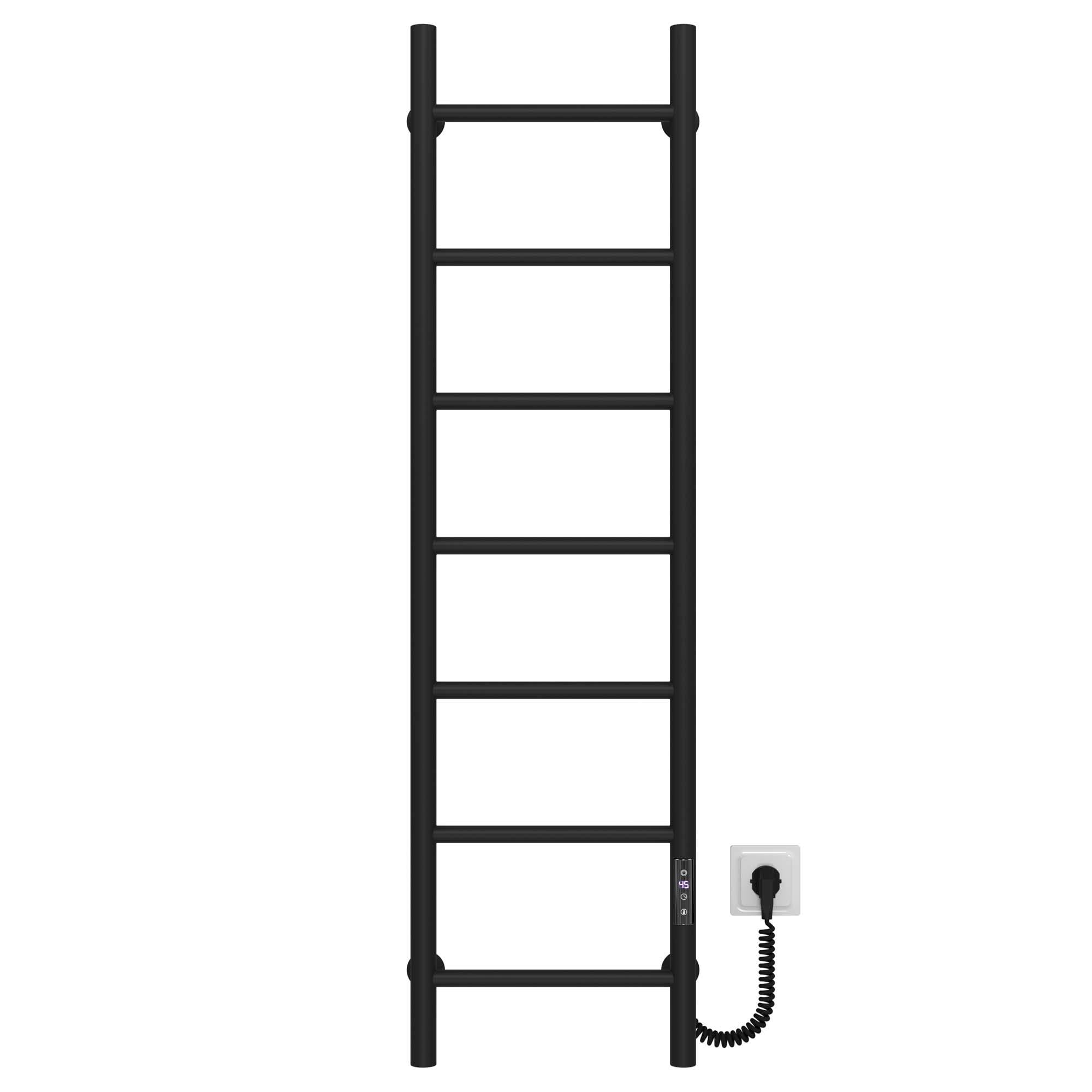 Полотенцесушитель электрический Deffi Орион П7 JD03 правое подключение нержавеющая сталь 400х1200 мм Черный (C.OR.120.40.7.E.B.R.1)