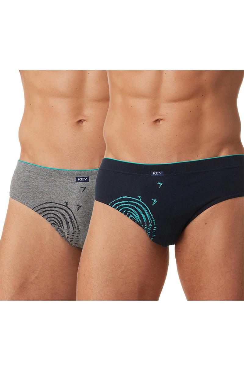 Труси сліп Key р. 48/M Сірий/Синій (75940)