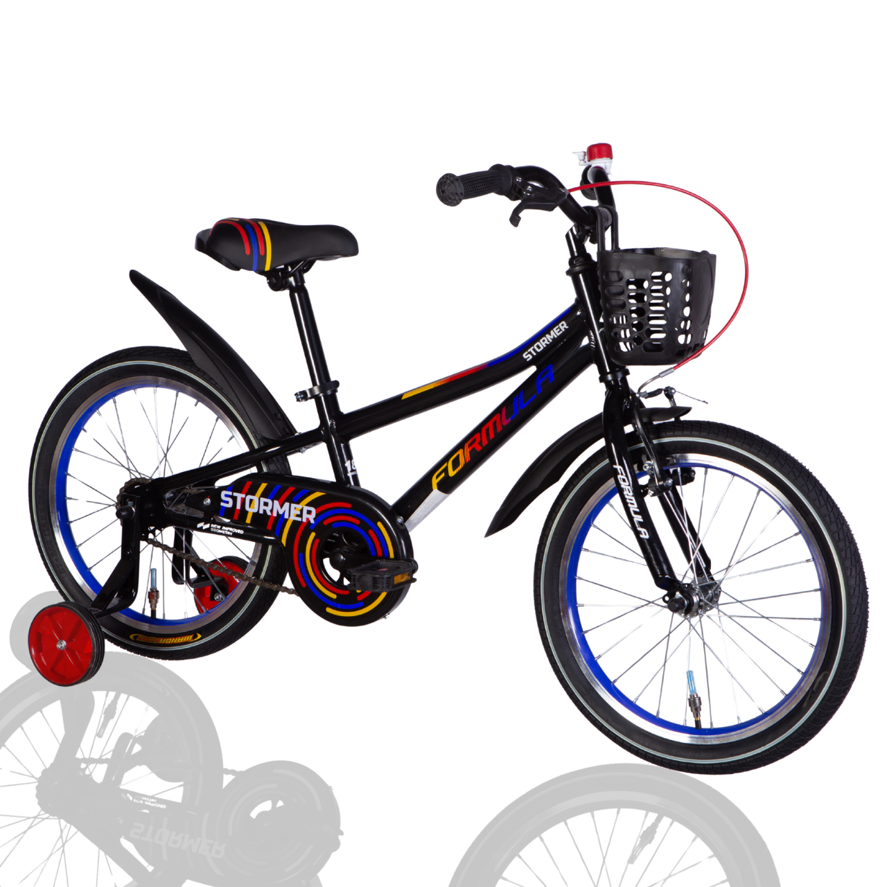 Велосипед детский Formula AL STORMER BH 18" 9" 2025 Черный/Ккрасный/Желтый (0b427f23)