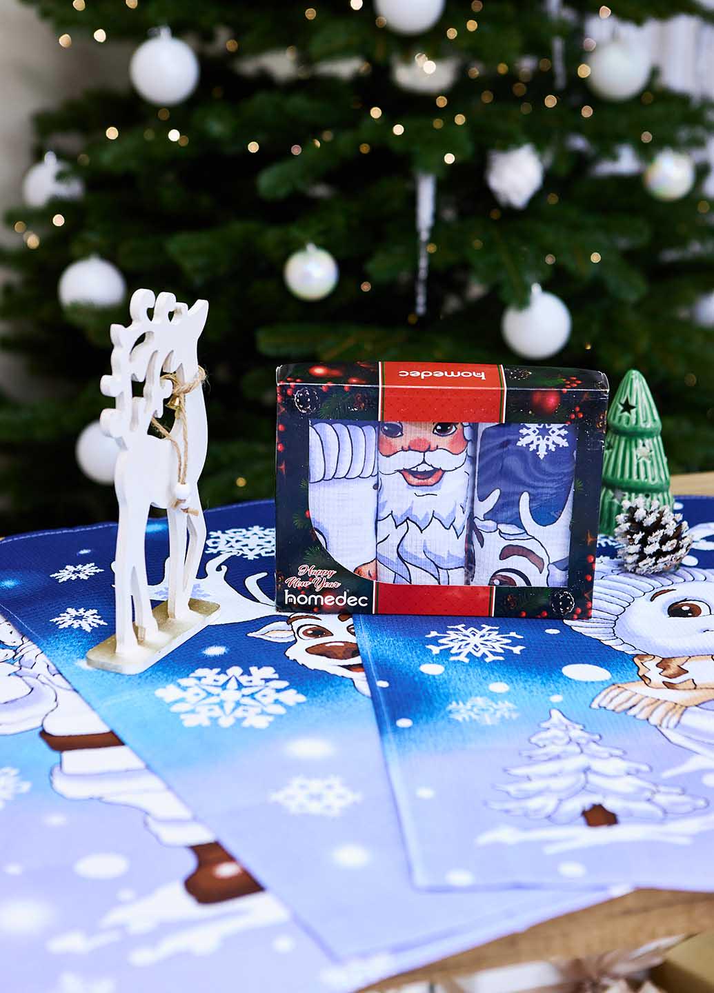 Набор вафельных полотенец в коробочке Новогодняя сказка 60х47 см 3 шт. - фото 6 Набор вафельных полотенец в коробочке Новогодняя сказка 60х47 см 3 шт. - фото 6