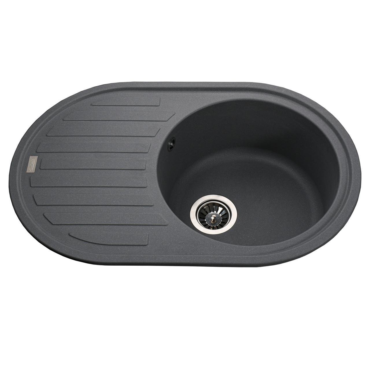 Мойка для кухни гранитная Globus Lux Ohara 770х500 мм Серый металлик (220716)