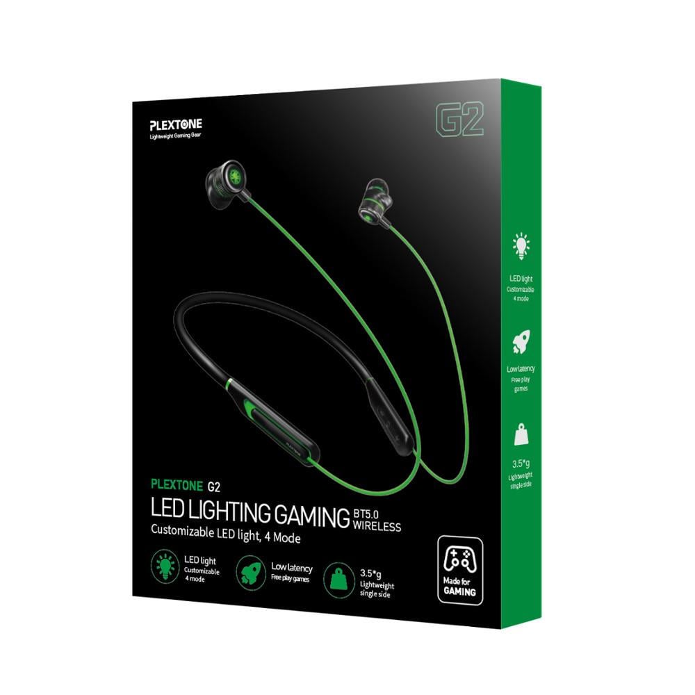 Наушники беспроводные игровые Plextone G2 Bluetooth 5.0 с микрофоном и LED подсветкой Green - фото 10