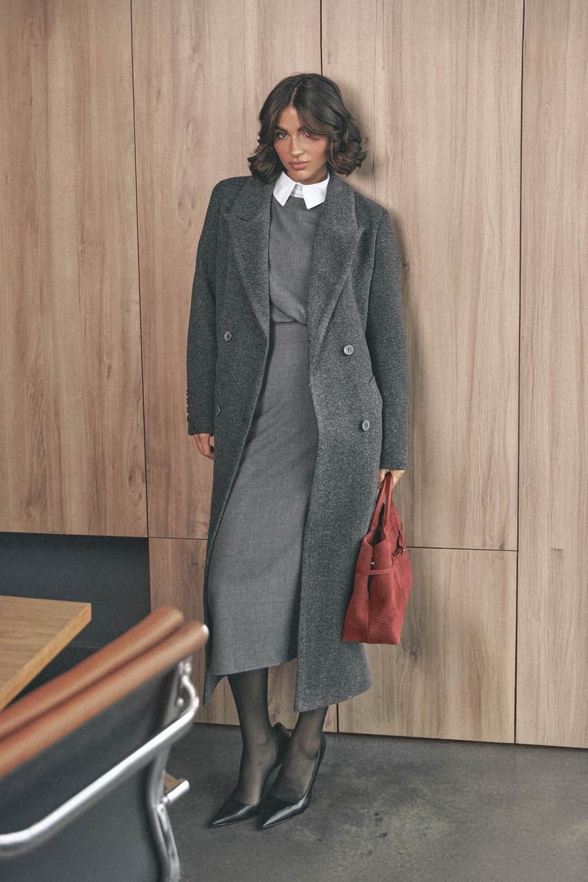 Женское пальто из французского кашемира L-XL Графитовый (2737170069) - фото 4 Женское пальто из французского кашемира L-XL Графитовый (2737170069) - фото 4