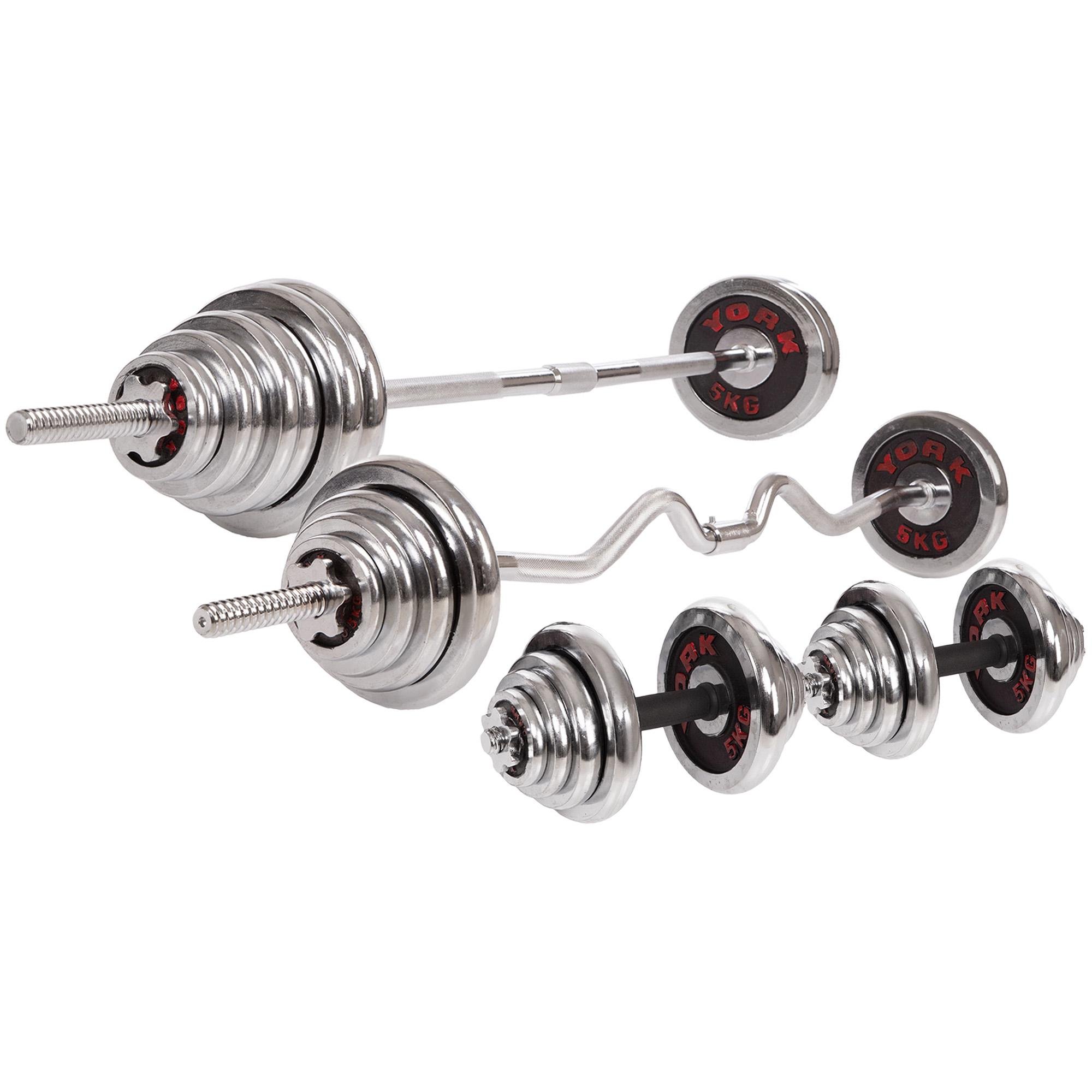 Штанга комплект YORK Zelart SP-Sport LN-1312 4в1 и гантели 55 кг (DR002614)