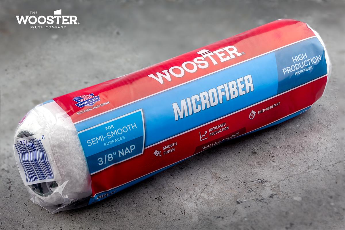 Валик малярський Wooster Microfiber тканий 23 см 9" ворс 10 мм 3/8" (R523-9) - фото 3 Валик малярський Wooster Microfiber тканий 23 см 9" ворс 10 мм 3/8" (R523-9) - фото 3