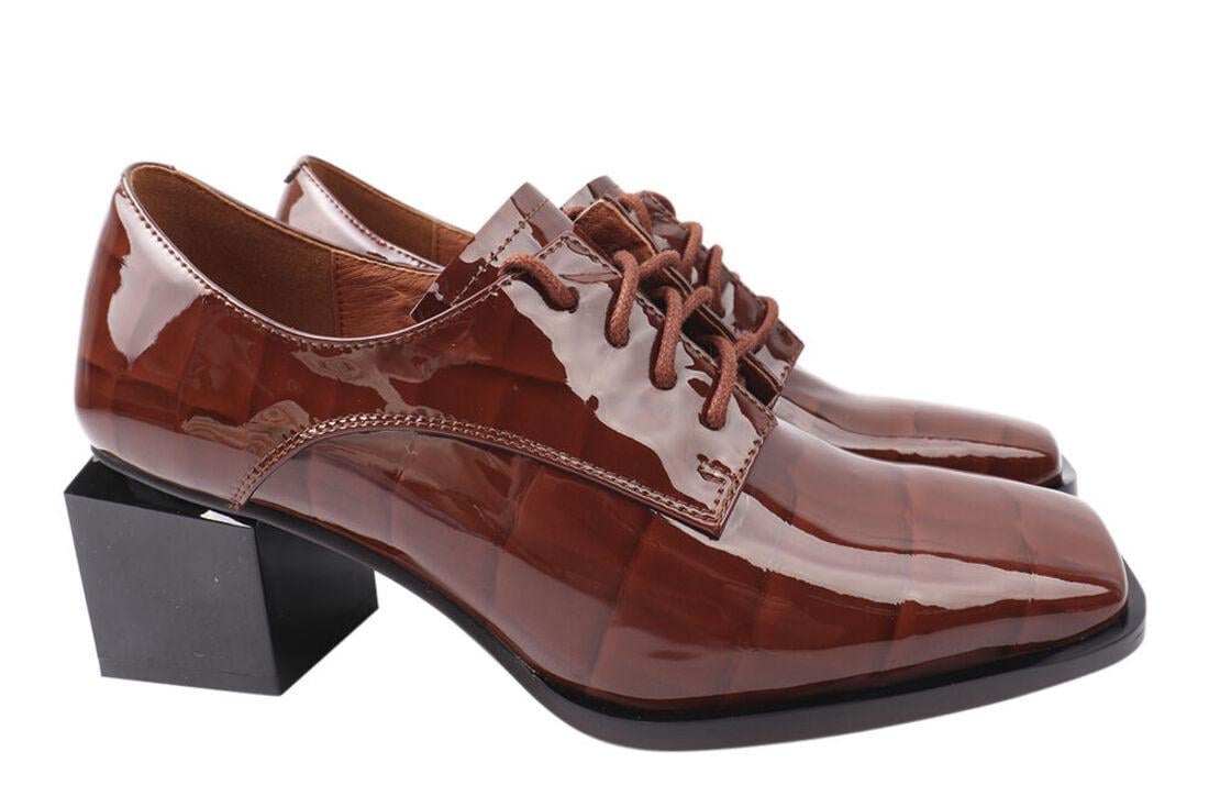 Туфли женские Brocoly из лаковой кожи на большом каблуке р. 39 Коричневый (323-21DTC) Туфли женские Brocoly из лаковой кожи на большом каблуке р. 39 Коричневый (323-21DTC)