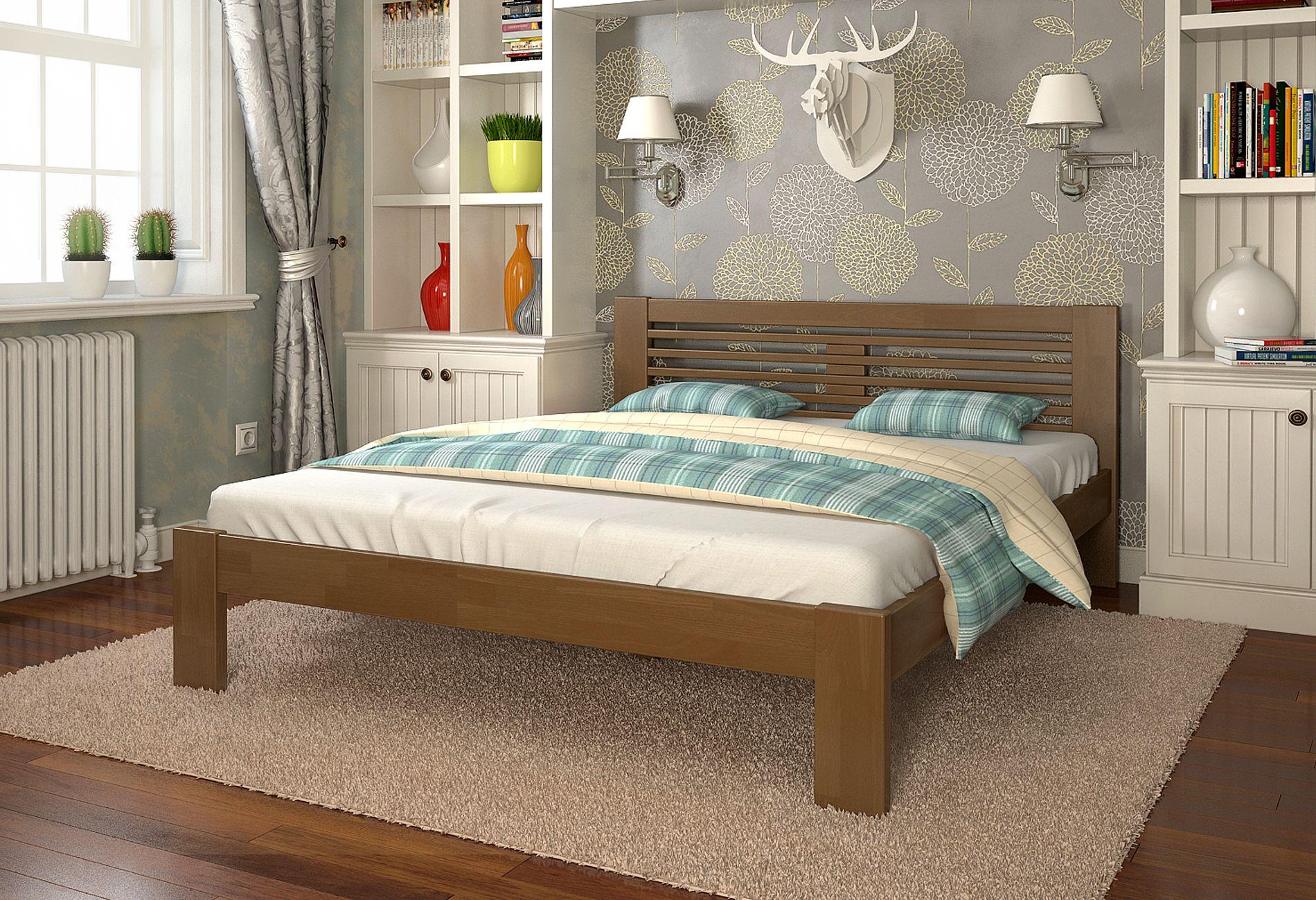 Кровать Arbor Drev Шопен из натурального дерева сосна 90х200 см Орех (15131)