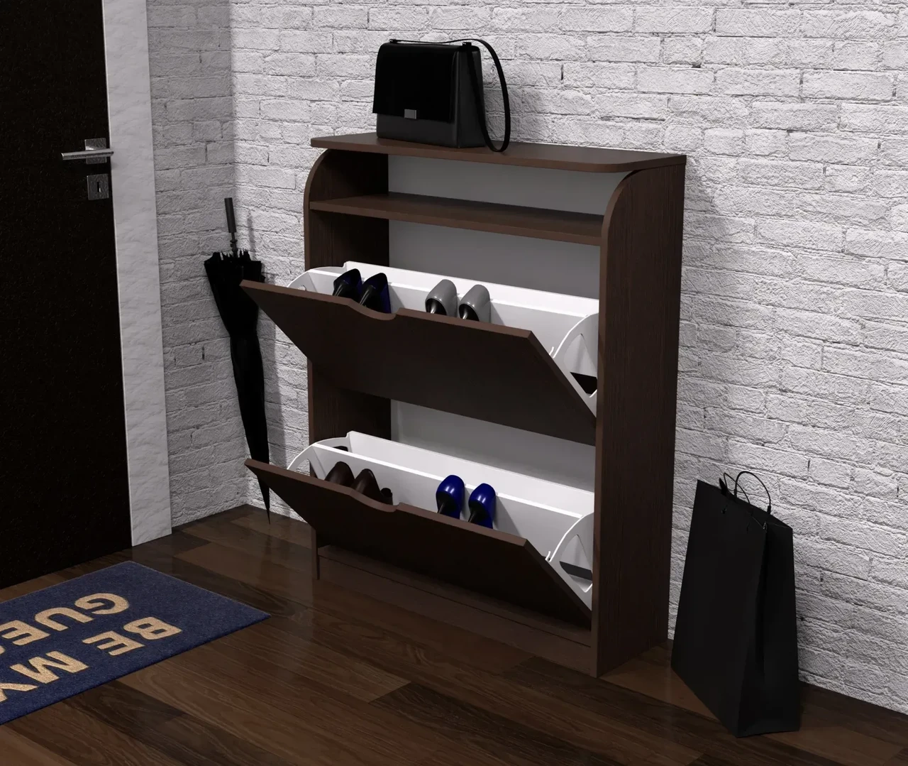 Тумба для обуви Kontinent No1 80х25х100 см Венге Магия (53383090)