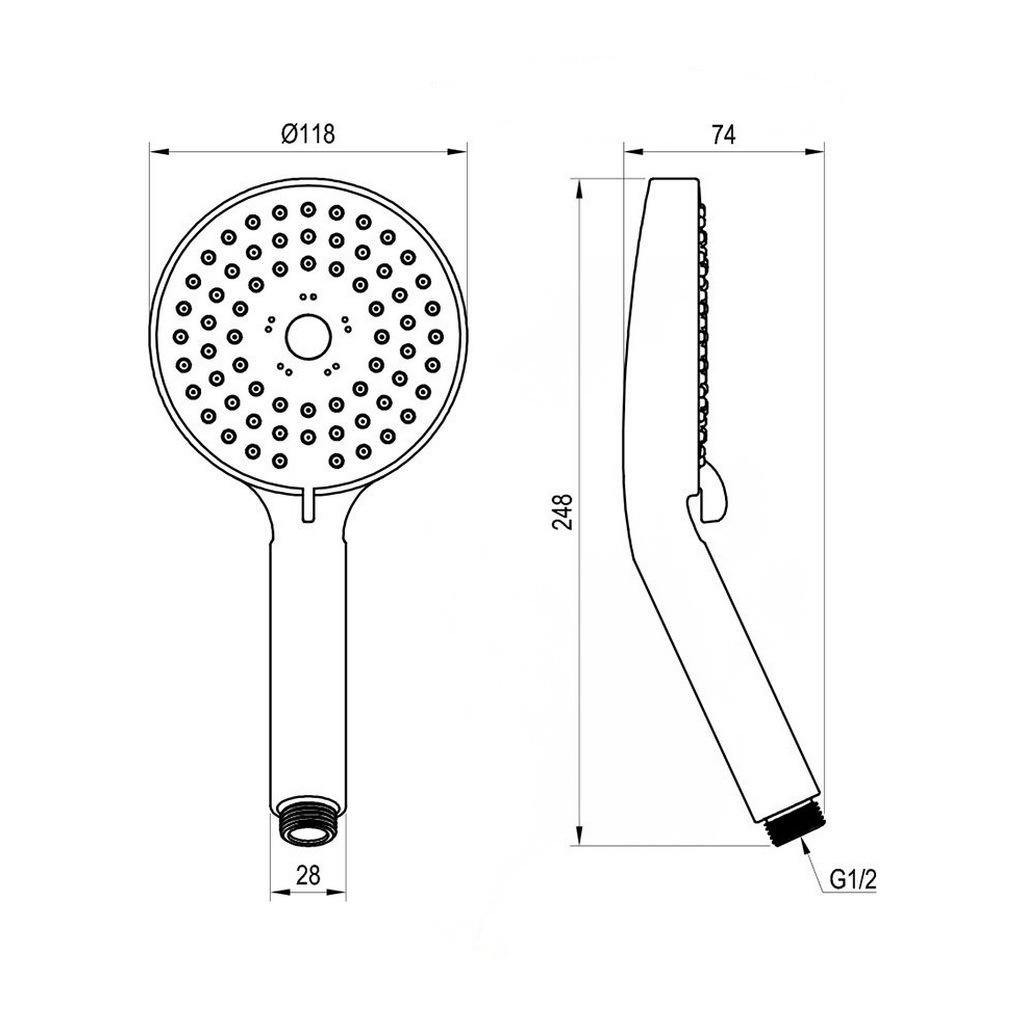 Душевая лейка Ravak Flat M X07P009 многорежимная 118 мм Хром (88933) - фото 2