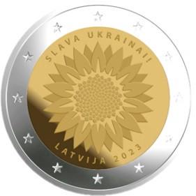 Памятна монета "SLAVA UKRAINA" Латвія 2023 (1869315983)