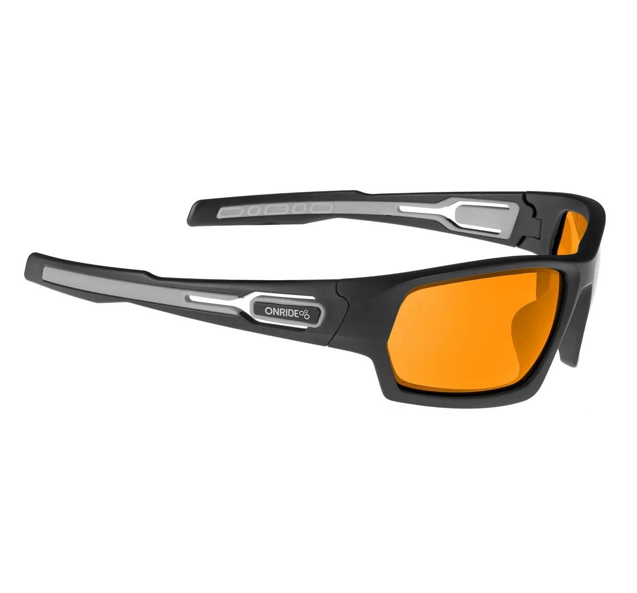Спортивные солнцезащитные очки OnRide POINT 20 Photochromic 57-17% Черный матовый/Оранжевые линзы (6936116100168)