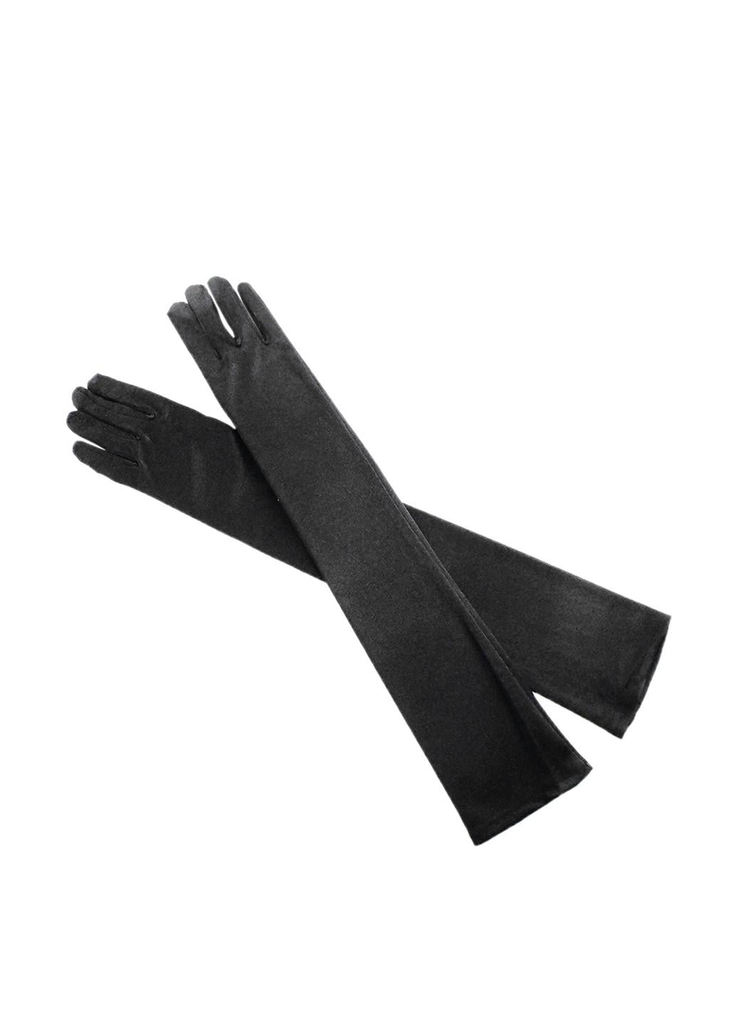 Перчатки атласные очень длинные Черный (19-595BLK) Перчатки атласные очень длинные Черный (19-595BLK)