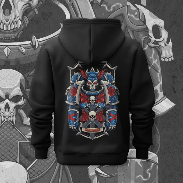Худи для подростка мальчика с принтом WarHammer 40K Night Lords 140 см (Anime11124)