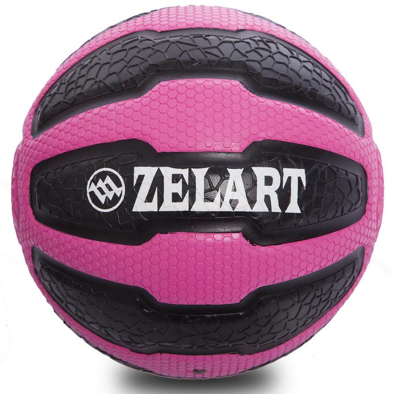 М'яч медичний медбол Zelart Medicine Ball FI-0898-3 3кг Чорний / Рожевий (DR003452) - фото 2