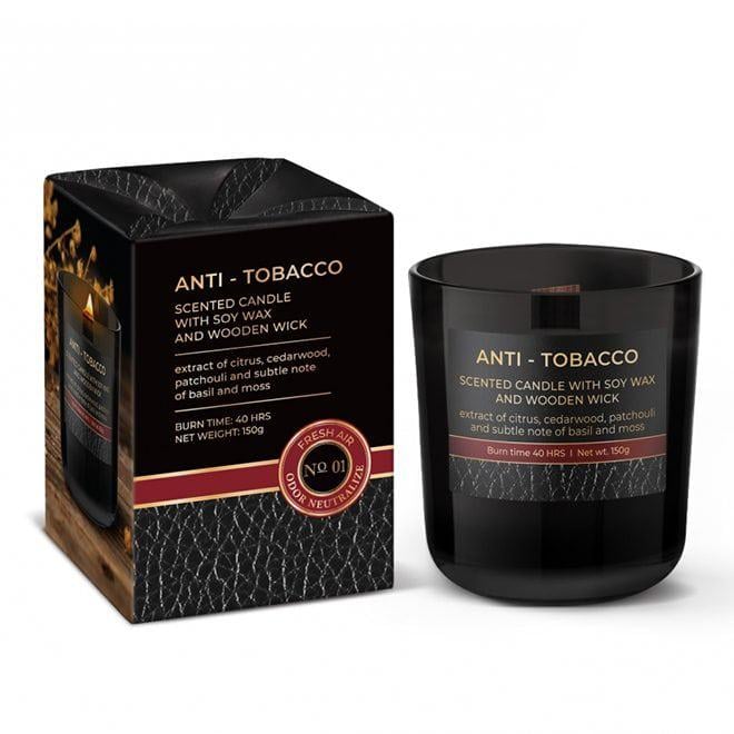 Свеча ароматическая Flora Anti-Tobacco с деревянным фитилем (28853)