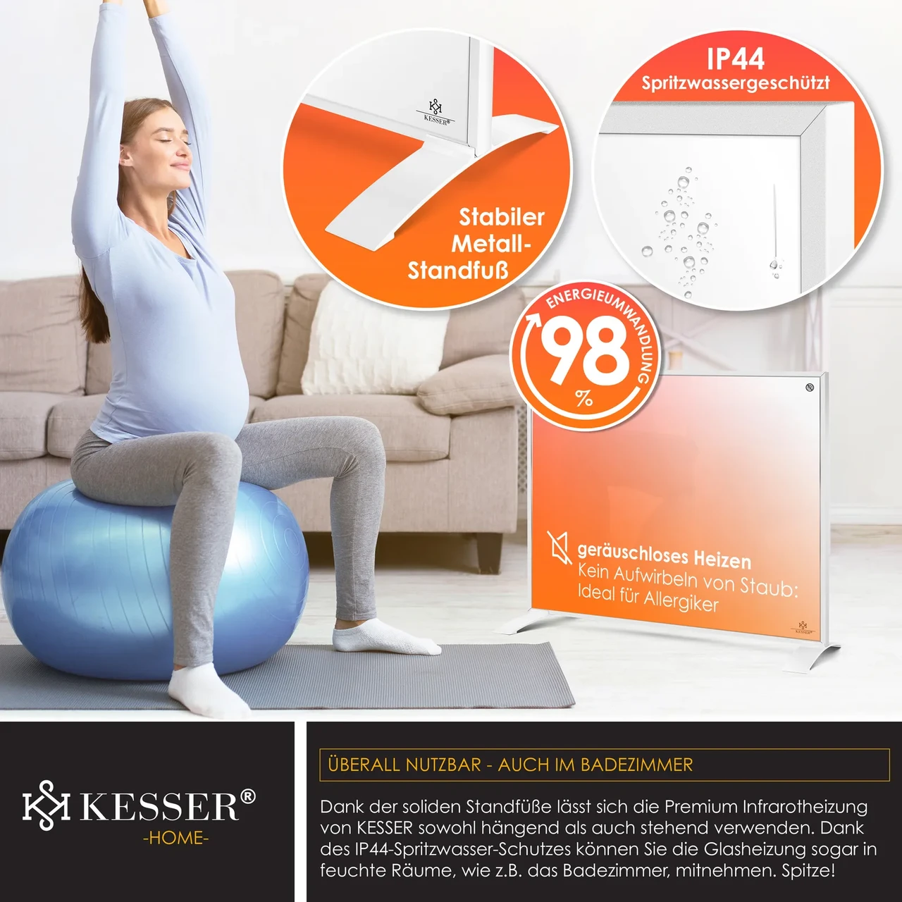 Инфракрасный обогреватель электрический KESSER 2в1 (KE-17798un) - фото 7 Инфракрасный обогреватель электрический KESSER 2в1 (KE-17798un) - фото 7