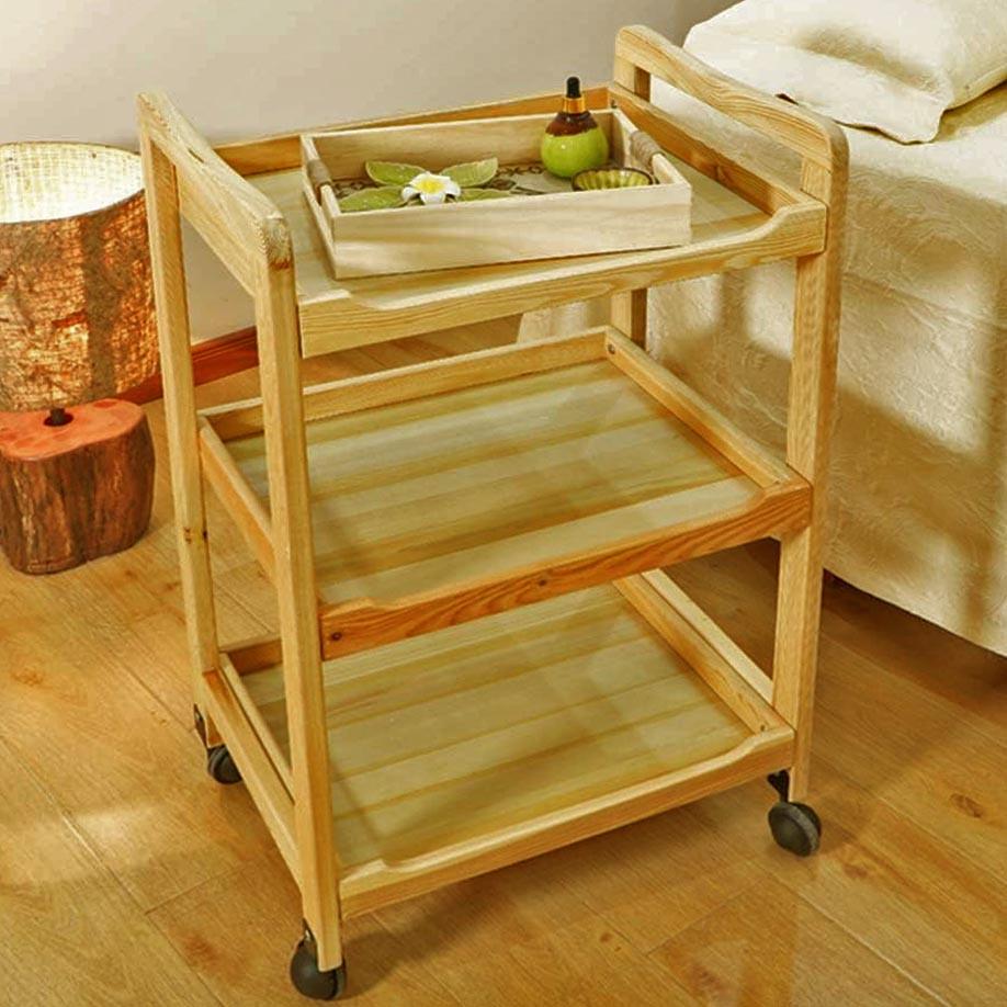 Этажерка для ванной из дерева на колесиках Декора Карри (АБТ-004403)